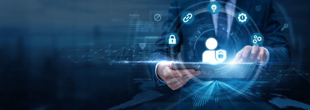 Privacy Officer Analysing Privacy Using Tablet and Networking Data, data protection, information security, regulatory compliance, user confidentiality