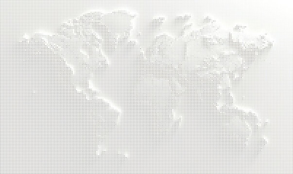 World map made of small dots, digital technology concept, global connection, abstract vector illustration