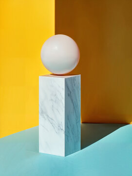Minimalist geometric composition with vibrant colors
