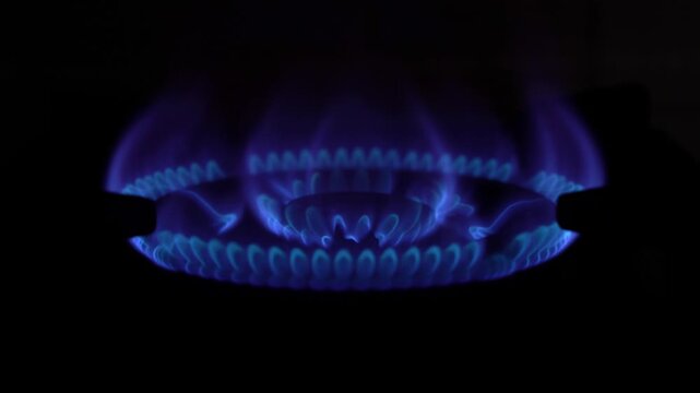 The flame of gas stove combustion

