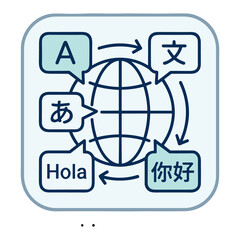 AI Powered Language Translation Bot with Multilingual Speech Bubbles © core desain