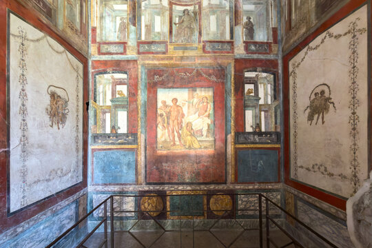 Ancient Roman fresco in the House of the Vettii at Pompeii depicting the punishment of Ixion