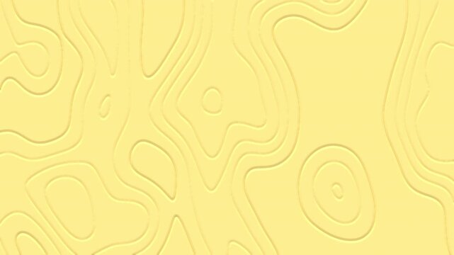 Abstract embossed pastel yellow background featuring layered topographic contour lines and organic flowing shapes. Modern minimalist composition with raised textures, soft monochromatic tones, and ele