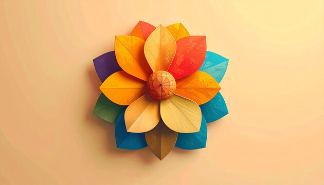 Colorful Paper Flower Craft for Decoration or Art Projects