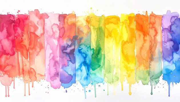 Colorful Watercolor Rainbow Background for Creative Design