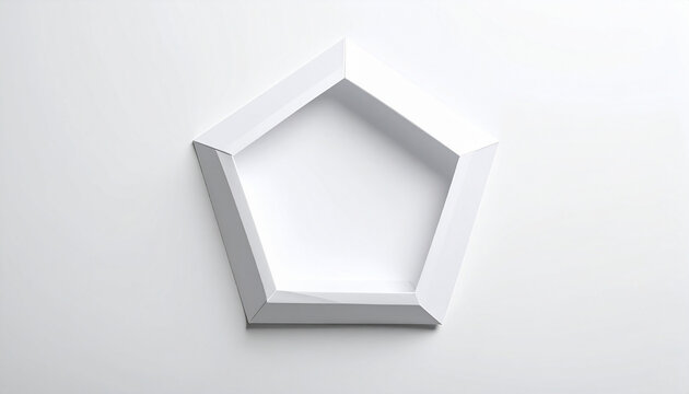 Minimalist White Hexagon Shelf on Wall