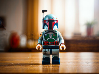 Fototapeta premium LEGO Star Wars Boba Fett Minifigure Macro Photograph, London, UK - July 2026