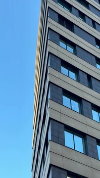 Diagonal facade stripes: gentle upward glide &mdash; 9:16