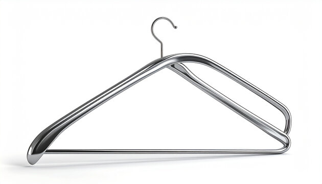 Metal Clothes Hanger on White Background for Storage