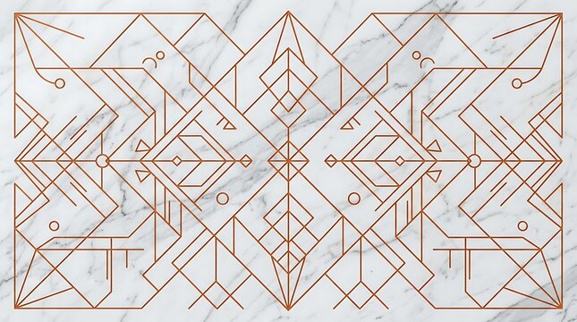 Intricate geometric pattern with overlapping shapes and lines.