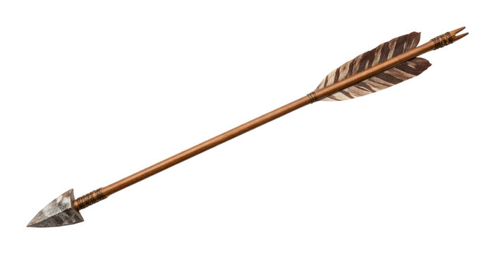 PNG Vintage arrow with feather fletching.
