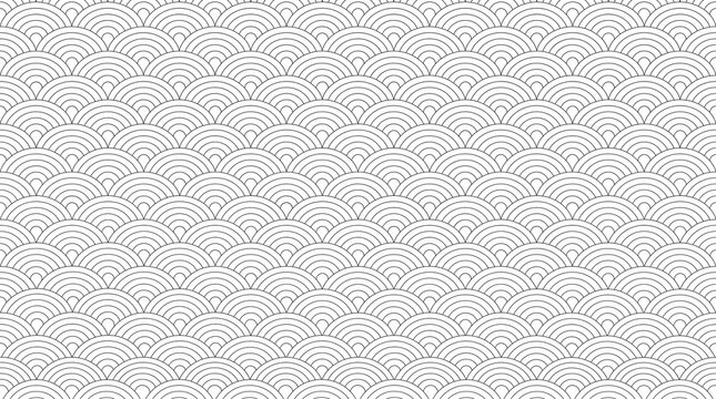 Minimalist japanese seigaiha wave pattern