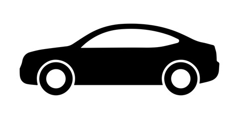 Fototapeta premium Set of black silhouette luxury sports car profiles on a white background with transport automobile silhouette collection isolated background minimalist, car silhouette
