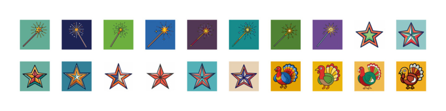 A charming illustration of a sparkling golden star magic wand against a vibrant background.