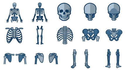 Collection of Human Skeletal Anatomy Illustrations. © Bas