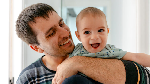 Father and son bedtime routine in Andujar apartment