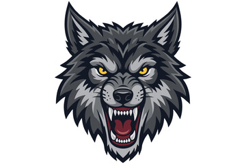 Obraz premium Angry Wolf Head Vector Mascot Logo