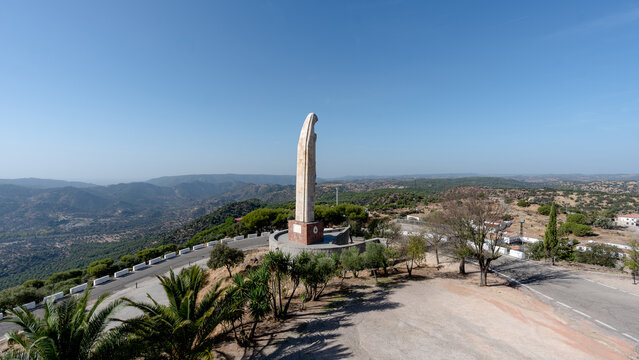 Monumental statue of the Virgin of Peace in Sierra de Andujar