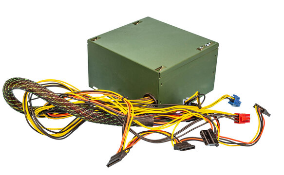 Desktop Computer Power Supply Unit (PSU) Isolated on Transparent Background