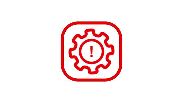 gear minimalist stroke animation icon on a white background