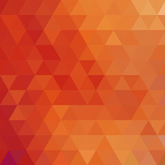 Obraz premium Abstract geometric background of triangles in warm red and orange gradient tones for design. EPS 10