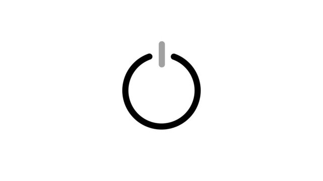 power reset button sign animation, Simple Glowing Button Turn on and Off Animation