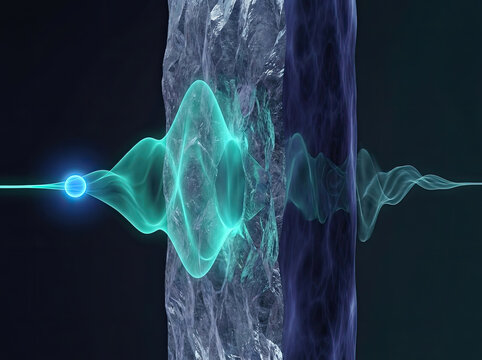 Quantum tunneling particle wave visualizes interaction between particles and waves
