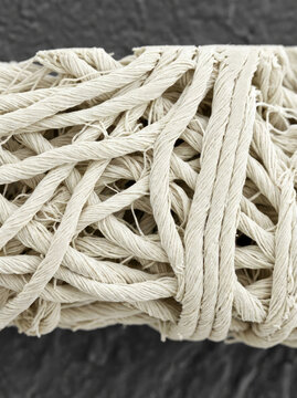 Natural fiber bundle texture, showcasing intricate weaving and organic material
