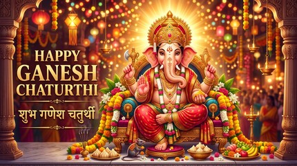 Fototapeta premium Ganesh chaturthi background