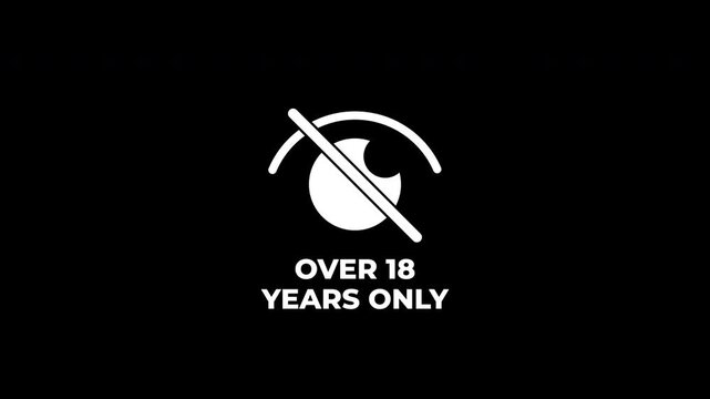 18+ Not allowed sign with adult warning label for age restriction. Suitable for websites, apps, and products with ageappropriate content.