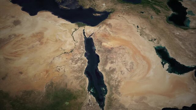 Earth Zoom to Yanbu Saudi Arabia Red Sea Coast Satellite Map Animation
