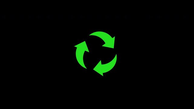 Recycle logo rotating arrows circular icon loop symbol great for presentations, websites, videos, and animations depicting continuous motion cycles.