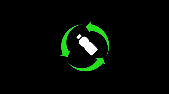 Recycle logo rotating icon with green recycling arrows symbolizes sustainable waste management. Suitable for ecofriendly graphics and recycling campaigns.