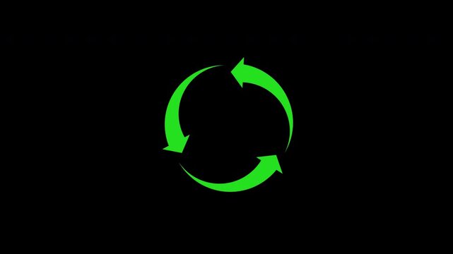 Recycle logo rotating arrows rotation symbol graphic symbol suitable for presentations, websites, designs, and digital projects. Ideal for highlighting movement concepts.