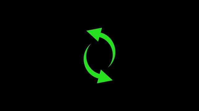 Recycle logo rotating signify rotation, refresh, and cycle in graphic design, suitable for web and technology concepts.