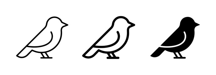 Minimalist Bird Icons, Simple Outline and Silhouette Vector Graphics, Nature and Wildlife Symbol © Sujon