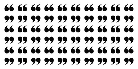 Quote mark speech icon set, punctuation marks for dialogue, quotation symbols, inverted commas, typography communication signs, editable vector illustration ©   