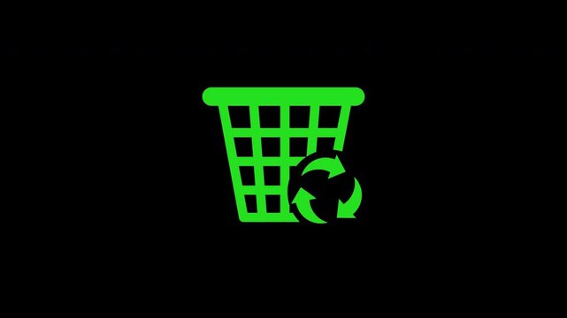 Recycle logo rotating for ecofriendly projects, waste management companies, recycling campaigns, environmental awareness materials, sustainability logos, and educational materials.