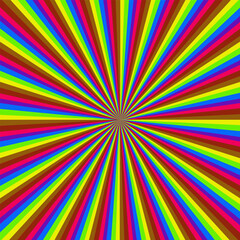 Obraz premium Abstract bright multicolor background with rays diverging from the center in different directions. EPS 10