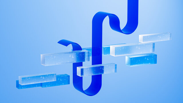 Abstract design representing blockchain technology in a digital space