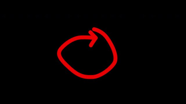 Red circular arrow symbol reload icon for digital media. Suitable for web and app design, user interface elements, graphic design projects.