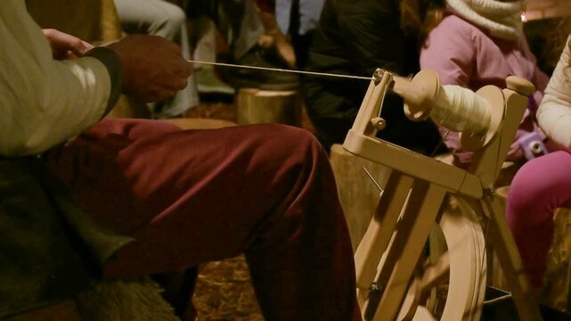 Traditional Wool Craftsmanship at European Christmas Market