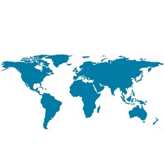 Fototapeta premium map of the World blue
