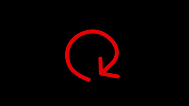 Red circular arrow icon for software refresh in digital interface. Suitable for tech websites, app development, software concepts.