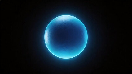 Obraz premium Blue glowing sphere in darkness