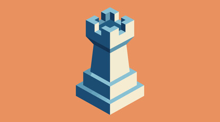 3D Render Rook Chess Piece Illustration © Bima