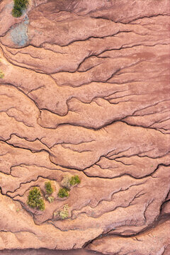 Eroded rock texture patterns in Valle Arcoiris, Atacama