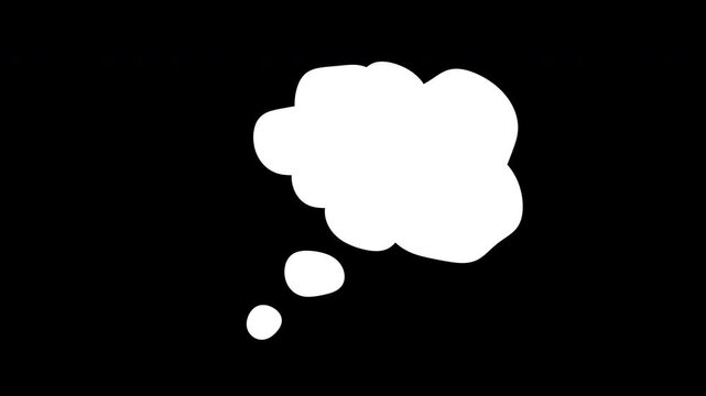 Thinking cartoon cloud. Ideal for presentations, web design, social media, or education materials. Versatile graphic in minimalist style for various creative projects.