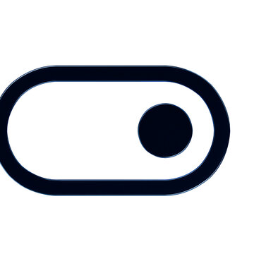 Fluid Glass Toggle On Switch Icon Isolated on Transparent Background