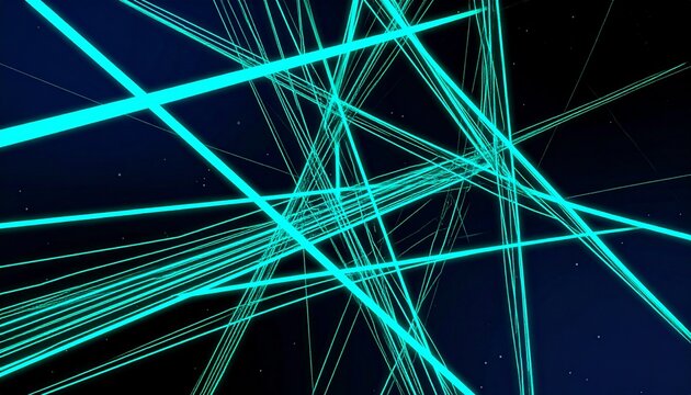 A striking 3d illustration depicting a complex network of intersecting turquoise line